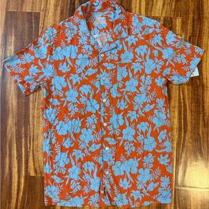 Cat & Jack Orange and Blue Floral Shirt